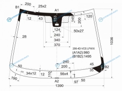 206-4D-VCS LFWX Стекло лобовое + дд PEUGEOT 206 345D 03-10