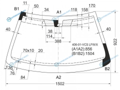 406-01-VCS LFWX Стекло лобовое + дд PEUGEOT 406 45D SEDWGN 01-04
