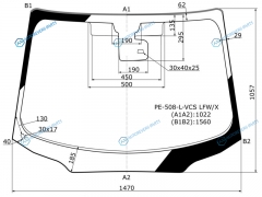PE-508-L-VCS LFWX Стекло лобовое + дд PEUGEOT 508 45D SEDWGN 10-18