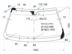 605-CS LFWX Стекло лобовое + дд PEUGEOT 605 4D SED 89-99