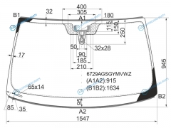 6729AGSGYMVWZ Стекло лобовое + дд PORSCHE CAYENNE 10-17