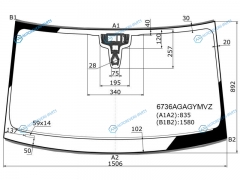 6736AGAGYMVZ Стекло лобовое + дд PORSCHE MACAN 14-