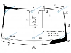 6736AGSGYMVZ LFWX Стекло лобовое + дд PORSCHE MACAN 14-
