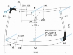 PORS-970-VCS LFWX Стекло лобовое + дд PORSCHE PANAMERA 09-16