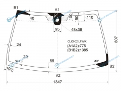 CLIO-02 LFWX Стекло лобовое + дд RENAULT CLIO II 35D 98-06  SYMBOL 4D 02-08