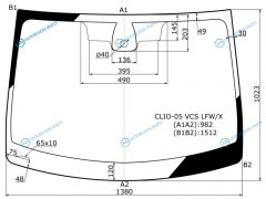 CLIO-05-VCS LFWX Стекло лобовое + дд RENAULT CLIO III 35D 05-12