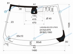 LAGUNA-08-VCS LFWX Стекло лобовое + дд RENAULT LAGUNA 5D HBKWGN 07-15