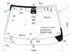 LAGUNA-01-1 LFWX Стекло лобовое + дд RENAULT LAGUNA II 5D HBKWGN 01-03