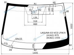 LAGUNA-03-VCS LFWX Стекло лобовое + дд RENAULT LAGUNA II 5D HBKWGN 03-07