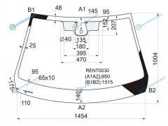 RENT0030 Стекло лобовое + дд RENAULT MEGANE II 345D SEDHBKWGN 02-08