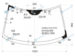 SAAB9-3-VCS LFWX Стекло лобовое + дд SAAB 9-3 45D 02-12