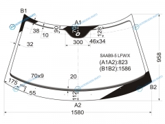 SAAB9-5 LFWX Стекло лобовое + дд SAAB 9-5 45D 98-09