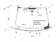 IBIZA-08-VCS LFWX Стекло лобовое + дд SEAT IBIZA 35D HBK 08-17