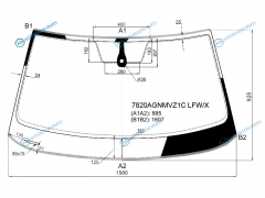 7820AGNMVZ1C LFWX Стекло лобовое + дд SKODA KODIAQ 17-