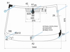 SPG-OCTAVIA-13 LFWX Стекло лобовое + дд SKODA OCTAVIA 13-16