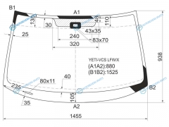YETI-VCS LFWX Стекло лобовое + дд SKODA YETI 09-15