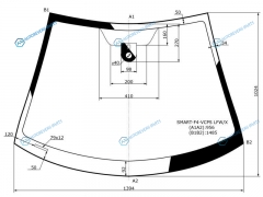 SMART-F4-VCPS LFWX Стекло лобовое + дд SMART FOR FOUR 04-06