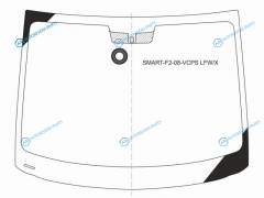 SMART-F2-08-VCPS LFWX Стекло лобовое + дд SMART FOR TWO 3D HBK 07-15