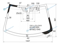 YW1-L-CS LFWX Стекло лобовое + дд SUZUKI KIZASHI 09-14