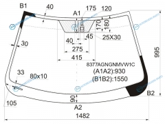 8377AGNGNMVW1C Стекло лобовое + дд TOYOTA CAMRY 06-11