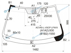 ACV40-L-VSCP LFWX Стекло лобовое + дд TOYOTA CAMRY 06-11