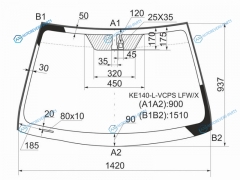 KE140-L-VCPS LFWX Стекло лобовое + дд TOYOTA COROLLA E15 06-13