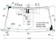 FJ150-R-VCPS LFWX Стекло лобовое + дд TOYOTA LAND CRUISER PRADO J150 RHD 09-17