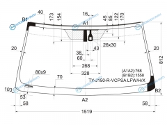 TY-J150-R-VCPSA LFWHX Стекло лобовое + дд TOYOTA LAND CRUISER PRADO J150 RHD 09-17