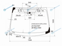 ZVW30-09-R-VCPS LFWX Стекло лобовое + дд TOYOTA PRIUS XW30 RHD 09-15