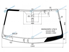 8609AGNMV LFWX Стекло лобовое + дд VOLKSWAGEN AMAROK 16-