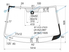 B7-VCS LFWX Стекло лобовое + дд VOLKSWAGEN PASSAT B7 45D 10-15