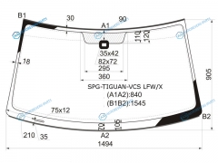 SPG-TIGUAN-VCS LFWX Стекло лобовое + дд VOLKSWAGEN TIGUAN 07-16