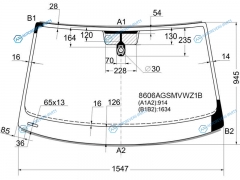 8606AGSMVWZ1B Стекло лобовое + дд VOLKSWAGEN TOUAREG 10-18