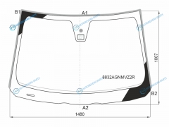 8832AGNMVZ2R Стекло лобовое + дд в клей VOLVO C30 06-13VOLVO S40V50 06-13
