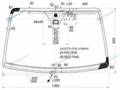 LACETTI-CPS LFWHX Стекло лобовое + дд с обогревом щеток CHEVROLET LACETTI DAEWOO NUBIRA 45D 04-13