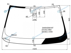 2445AGSMV6T Стекло лобовое + дд(круглый) BMW 5-SERIES E6061 45D 07-09
