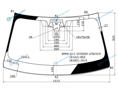 BMW-G11-VCSSSH LFWHX Стекло лобовое + дд+ 2 камеры проекция BMW 7-SERIES G1112 16-