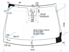 W246-VCSSH LFWHX Стекло лобовое + камера дд MERCEDES-BENZ B-CLASS (W246) 5D HBK 12-15