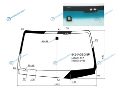 8424AGSGNP Стекло лобовое +антенна (без скобы) TOYOTA HILUX PICK UP 15- FORTUNER 15-
