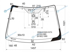 3566AGSMVW7X Стекло лобовое +дд (широкий козырек) в клей FORD FOCUS II 345D 05-11