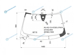 AU-A3-13-VCSS LFWX Стекло лобовое +дд +камера в клей AUDI A3 35D HBK 13-20