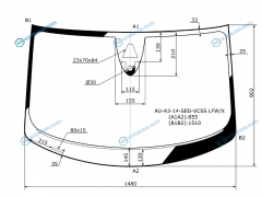 AU-A3-14-SED-VCSS LFWX Стекло лобовое +дд +камера в клей AUDI A3 4D 13-20