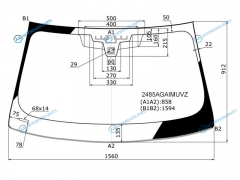 2485AGAIMUVZ Стекло лобовое +дд +проекция в клей BMW 5-SERIES G30G31 45D 17-