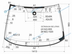 OCTAVIA-04-VSC LFWX Стекло лобовое +дд SKODA OCTAVIA II 04-09