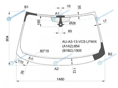 AU-A3-13-VCS LFWX Стекло лобовое +дд в клей AUDI A3 35D HBK 13-20