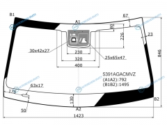 5391AGACMVZ Стекло лобовое +камера + дд MERCEDES-BENZ GLC 16-19