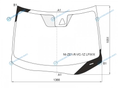 NI-ZE1-R-VC-1Z LFWX Стекло лобовое +камера NISSAN LEAF 5D HBK 16-