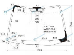 SOK-L LFWX Стекло лобовое ACURA TL 98-03