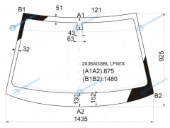 2036AGSBL LFWX Стекло лобовое ALFA ROMEO 166 98-07