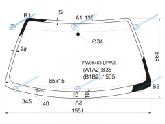 FW00463 LFWX Стекло лобовое AUDI 100 45D 83-90